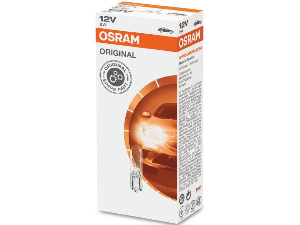 Osram replacement luminoid glass base lamp 12V 2W W2x4.6d