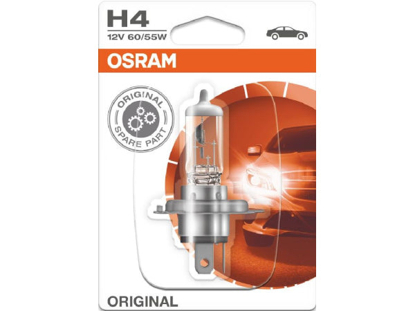 OSRAM Ersatzleuchtmittel Glühlampe H4 12V 60/55W P43t / Blister VPE 1