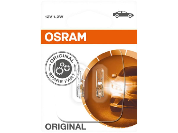 OSRAM replacement lamp glass base lamp 12V 1.2W W2X4.6D / Blister VPE 2
