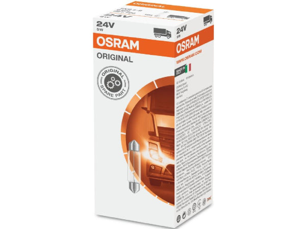 OSRAM Ersatzleuchtmittel Soffittenlampe 24V 5W SV8,5-8 / 41 x 11 mm