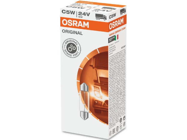 OSRAM Ersatzleuchtmittel Soffittenlampe 24V 5W SV8,5-8 / 35 x 11 mm
