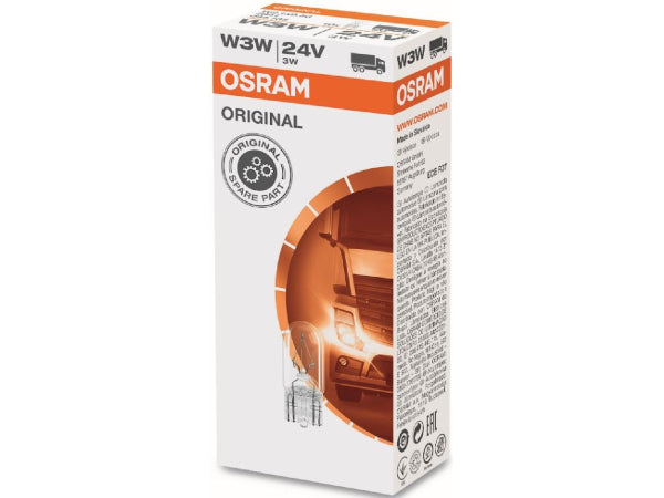 OSRAM Ersatzleuchtmittel Glassockellampe 24V 3W W 2,1x9,5d