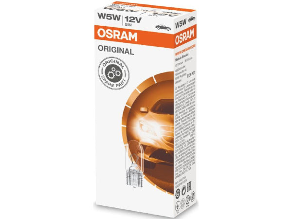 Osram replacement luminoid glass base lamp 12V 5W W2.1x9.5D