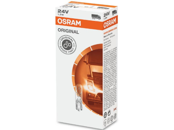 Lampe de base en verre luminoïde de remplacement OSRAM 24V 1.2W W2X4.6D