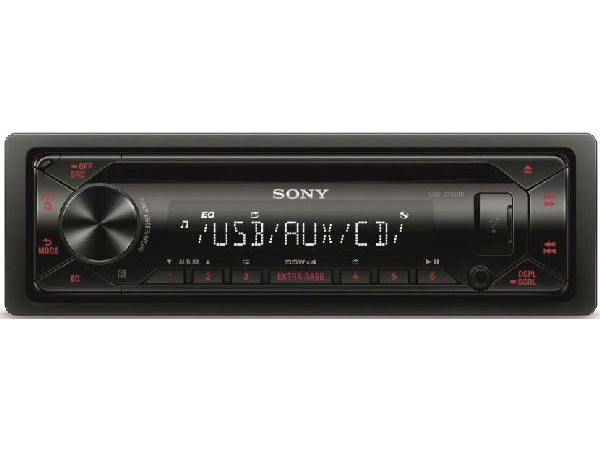 Sony véhicule HIFI CD-MP3 tuner USB avant noir et aux aurs, affichage couleur rouge