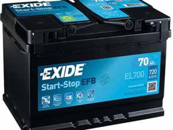 Exide Vehicle Battery Start-stop EFB 12V / 70AH / 720A LXBXH 278X175X190MM / B13 / S: 0