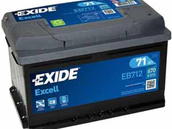 Exide vehicle battery Excell 12V/71AH/670A LXBXH 278x175x175mm/B13/S: 0