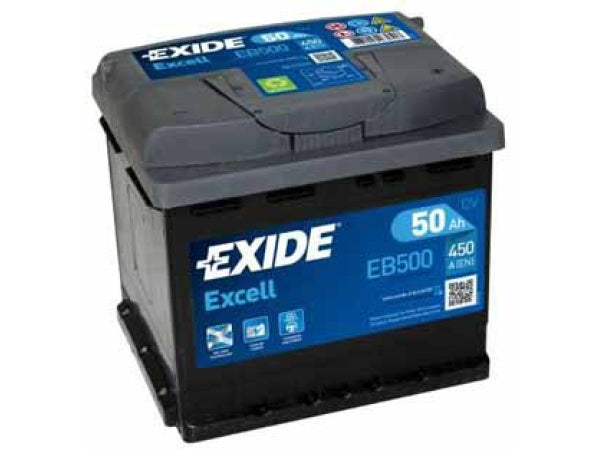Exide Vehicle Battery Excel 12V / 50AH / 450A LXBXH 207X175X190MM / B13 / S: 0