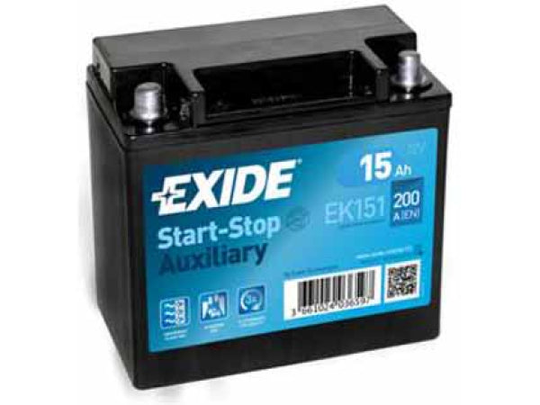 Exide Fahrzeugbatterie Backup 12V/15Ah/200A LxBxH 150x90x145mm/B0/S:1