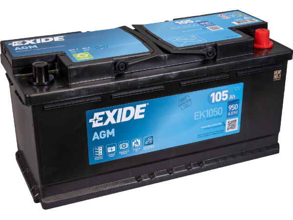 Exide Fahrzeugbatterie Start-Stop AGM 12V/105Ah/950A LxBxH 396x175x190mm/B13/S:0