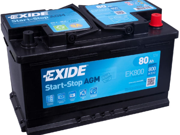 Exide Vehicle Battery Start-Stop Agm 12V / 80AH / 800A LXBXH 315X175X190MM / B13 / S: 0