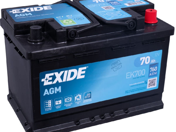 Exide Vehicle Battery Start-Stop Agm 12V / 70AH / 760A LXBXH 278X175X190MM / B13 / S: 0