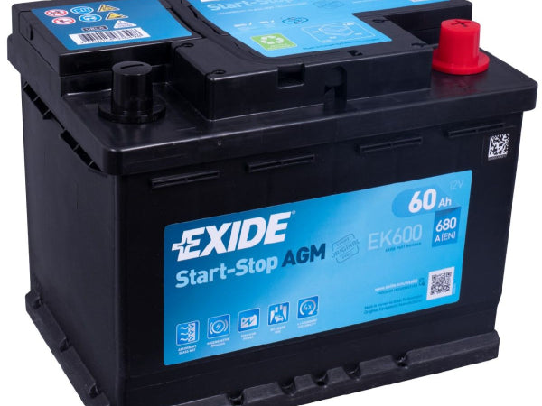 Exide Fahrzeugbatterie Start-Stop AGM 12V/60Ah/680A LxBxH 242x175x190mm/B13/S:0