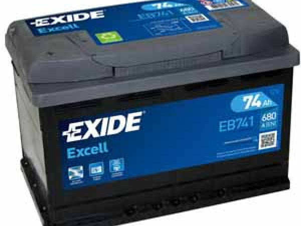 Exide vehicle battery Excell 12V/74AH/680A LXBXH 278x175x190mm/B13/S: 1