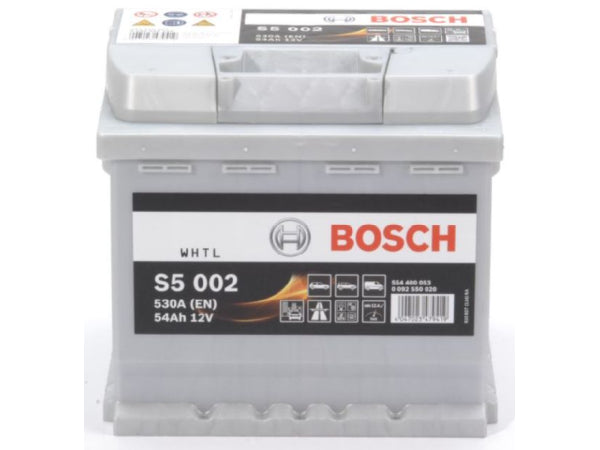BOSCH Fahrzeugbatterie Starterbatterie Bosch 12V/54Ah/530A LxBxH 207x175x190mm/S:0