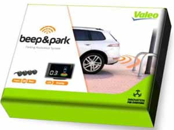 VALEO Front- & Rückfahrtkamera Beep & Park Einkparkhilfe Kit 2 mit 4 Sensoren und LCD Display
