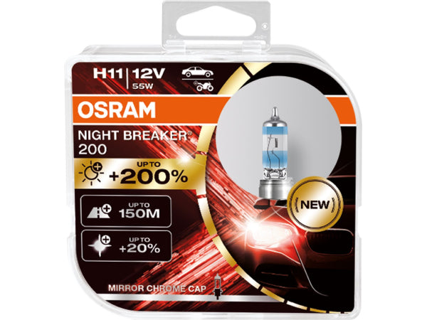 OSRAM Ersatzleuchtmittel Night Breaker 200 Duobox H11 12V 55W
