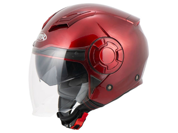 Casco del casco motociclistico MTR Demi-JET 5 EVO BURGUND