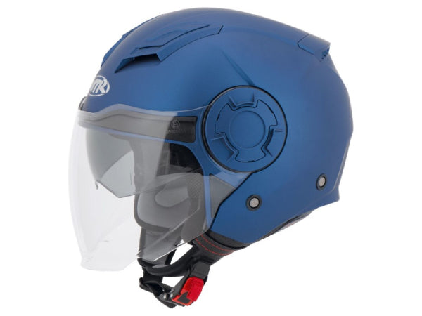 Casco del casco motociclistico MTR Demi-jet 5 evo mattblau s