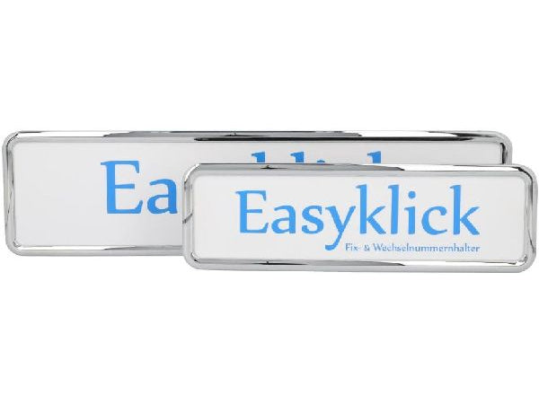 Easyklick license plate holder number frame set chrome, long format