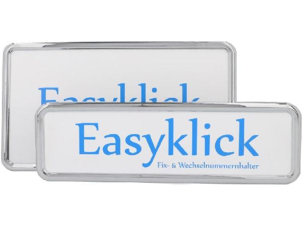 Easyklick license plate holder number frame set chrome, portrait format