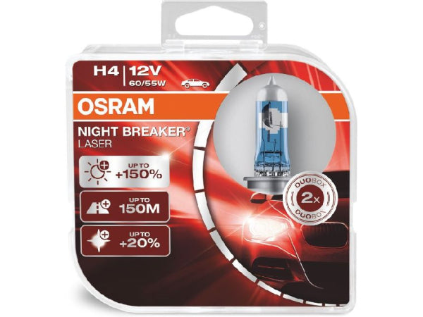 OSRAM Halogenlampe Night Breaker Laser Duobox H4