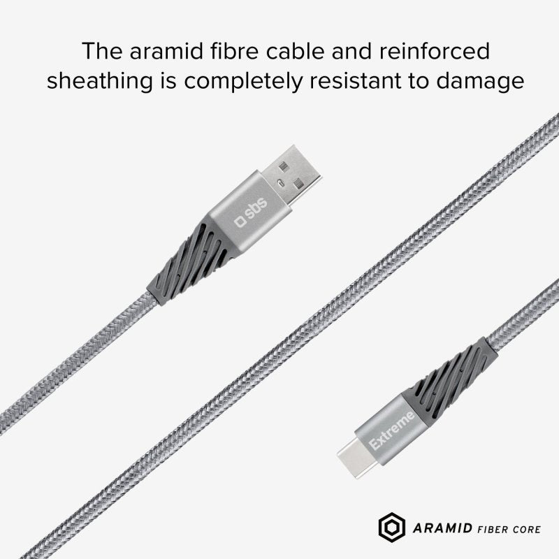SBS Charge Cable USB-AUSB-C-ARAMIDFASER
