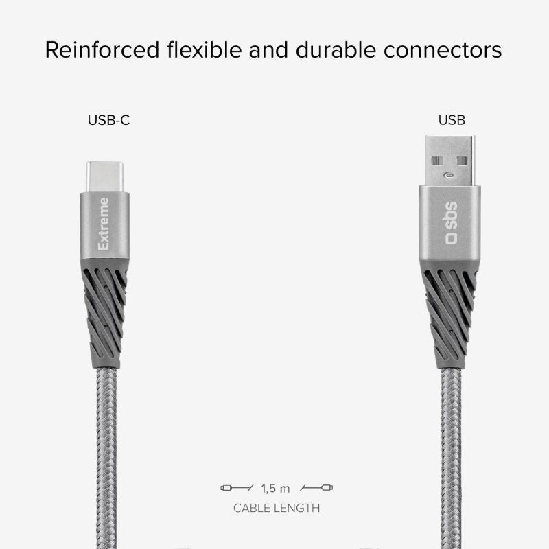 SBS Charge Cable USB-AUSB-C-ARAMIDFASER