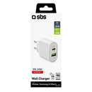 Caricatore SBS 1xUSB-A + 1xUSB-C PD 20W